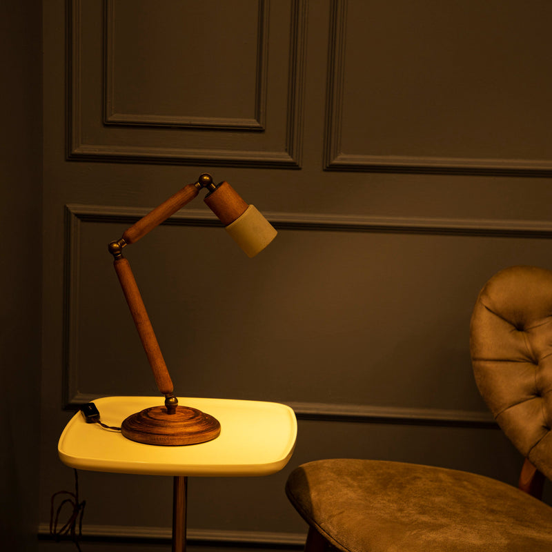 Wood & Concrete Table Lamps, Home Decor Handmade Reading Light, Art Deco Housewarming Gift, Vintage Desk Lighting MODEL : TOCHI
