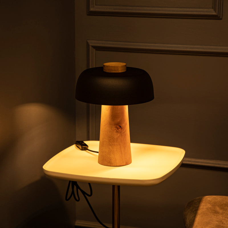 Wood & Concrete Mushroom Table Lamps, Home Decor Handmade Lighting, Art Deco Housewarming Gift, Vintage Reading Desk Lamp MODEL : TOCHI