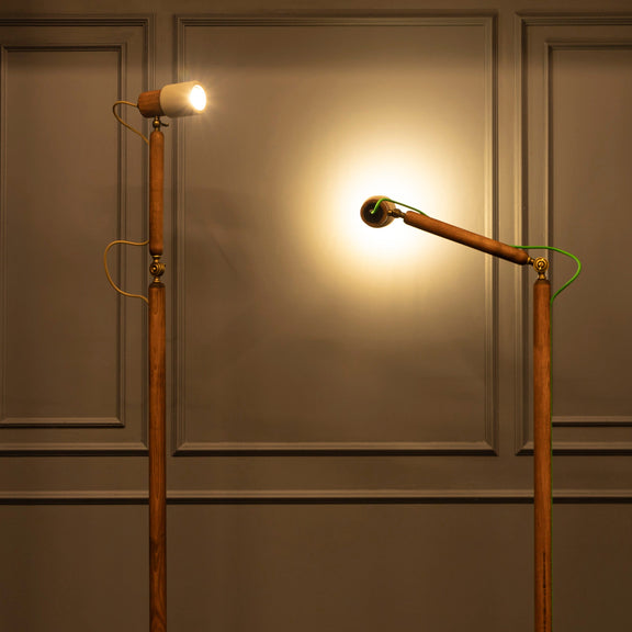 Wood & Concrete Floor Lamp, Mid Century Corner Light, Home Decor Floor Standing Lighting, Art Deco Floor Lighting MODEL : TOCHI