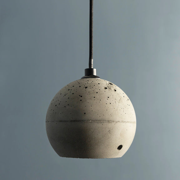 Concrete Globe Pendant Lighting, Natural Vanity Light, Kitchen Island Cement Ceiling Lamp, Handmade Industrial Light MODEL: TOPPU