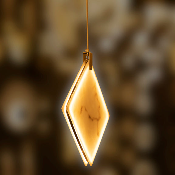 Square Brass Pendant Lamp for Classy Spaces