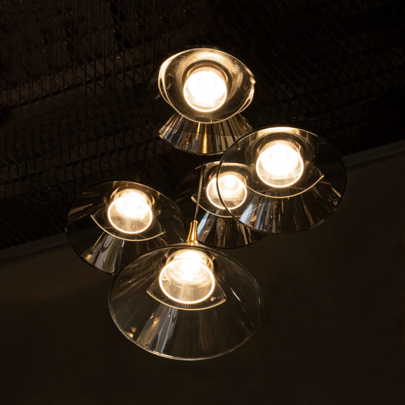 Acrylic Glass Gold / Platinum Pendant Lamp, Kitchen Island Lighting, Handmade LED Light, Housewarming Gift Art Deco Lamp MODEL: KAYRA