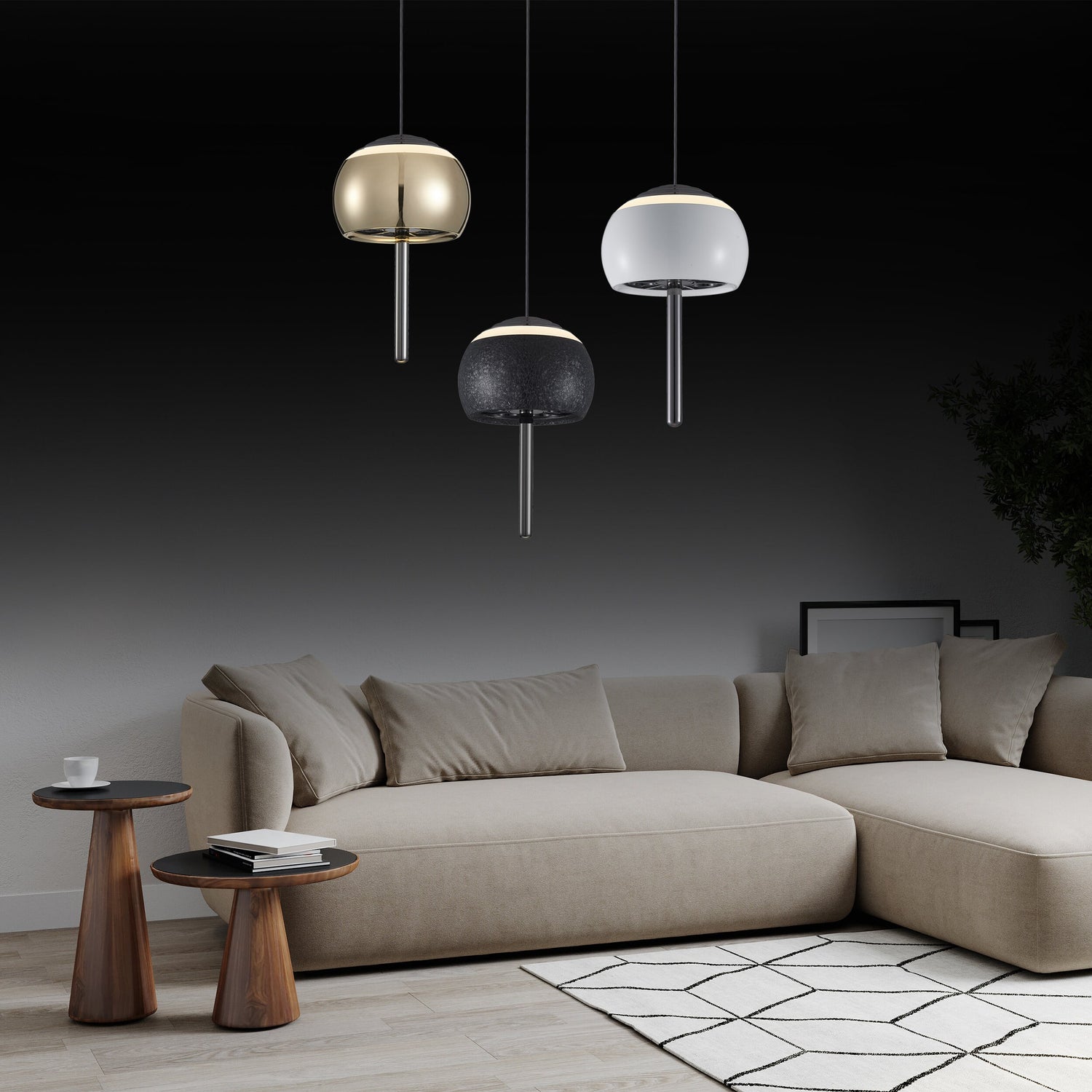 Gold, Platinum, and White Single Pendant Light, Modern Home Decor Pendant, Led Lighting for Living Room, Art Deco Pendant Lamp MODEL: URANUS