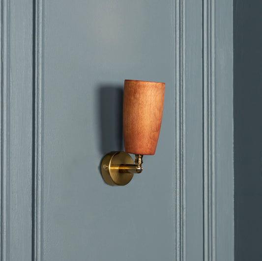 Modern Minimalist Brushed Brass with Jatoba Wall & Ceiling Lamp, Home Decor Lighting, Art Deco Tube Sconce MODEL: ANGEL